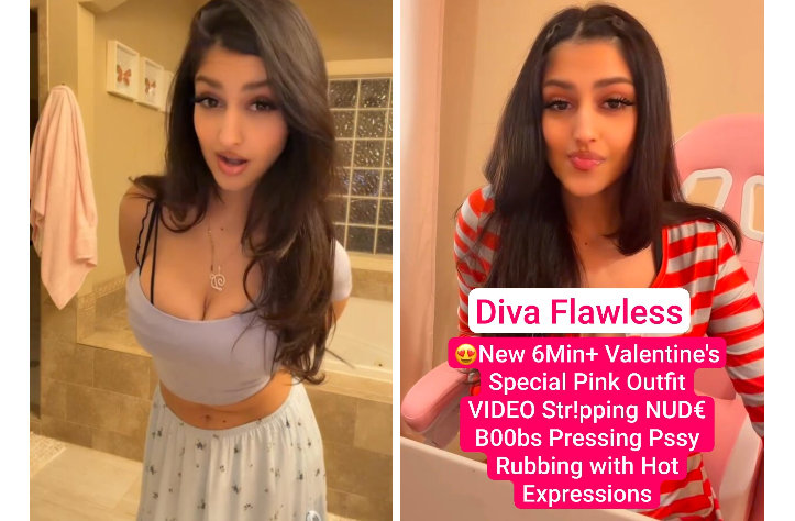 DIVA FLAWLESS Valentine’s Special Nude XXX Leaked Teasing her Pink Nipples, Pressing Big Boobs & Rubbing Pussy Video