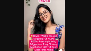 NORA Aka KIARA Famous Instagram Model Nude XXX Stripping Boobs Pressing, Making Hot Doggypose & Black Pussy Masturbation with Full Face On Tango Live
