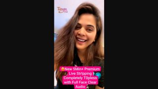 Diamond Aka Snow Nude XXX Viral Stripping Teasing her Huge Tits with Full Face On Tango Live