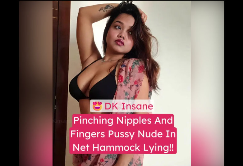 Insta Model DK Insane Nude XXX Leaked Big Nipples Pinching And Pussy Fingering In A Net Hammock