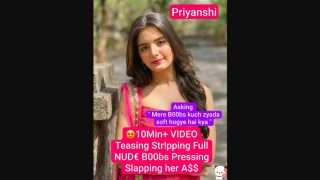 PRIYANSHI Beautiful Model Influencer Nude XXX Leaked Stripping Pressing Boobs & Slapping her Hot ASS On Tango Live