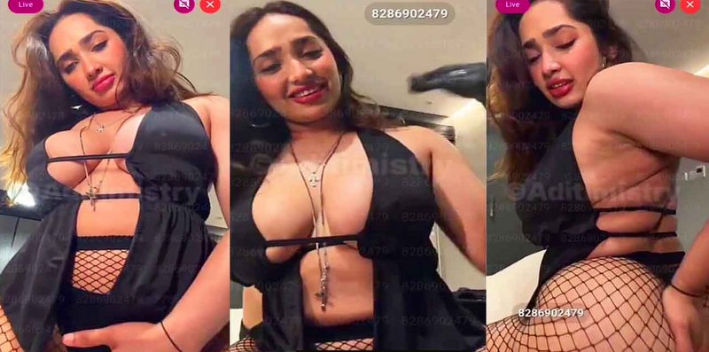 Aditi Mistry Latest XXX Viral Leaked Huge Tits, Nipple & Ass Tease in Black Bikini Live