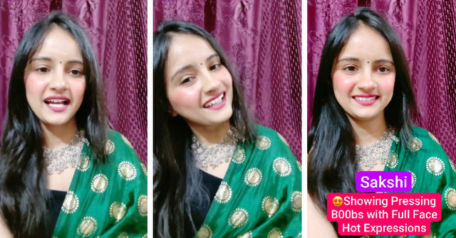 Beautiful Actress & Model Sakshi Nude XXX Viral Teasing & Pressing Big Tits with Full Face On Tango Live