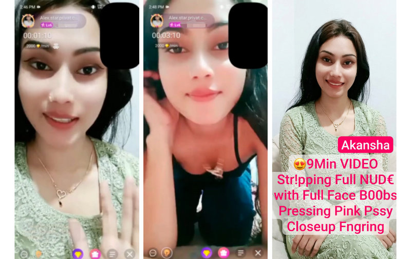 AKANSHA Beautiful Insta Influencer Nude XXX Stripping Boobs Pressing & Pink Pussy Masturbation with Full Face On Chamet Live