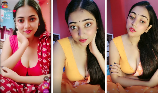 Insta Model Anjali Aka Angelina Nude XXX Leaked Premium Live Stripping & Pressing Big Boobs On Tango