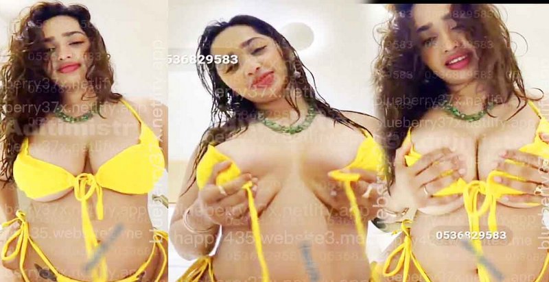 Aditi Mistry Nude XXX Leaked Big Tits, Nipples Slip in Yellow Bikini new Live Video – Part 2