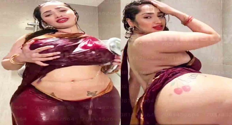 Aditi Mistry Nude XXX Leaked Latest Big Tits Nipples Visible & Huge Ass Tease in Wet Saree Part 1